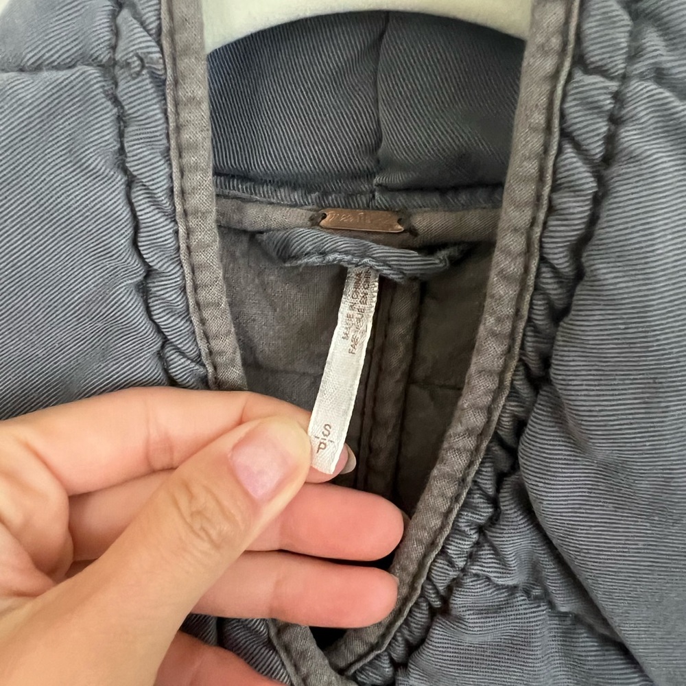 Free People Gray Dolman Quilted Bomber Jacket - Picture 3 of 5